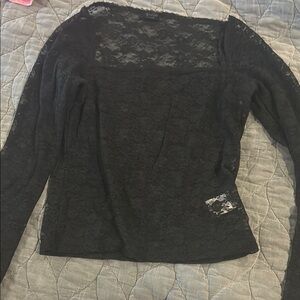 Bandy Melville Elegant Black Lace Women's Top one size